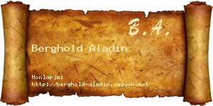 Berghold Aladin névjegykártya